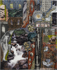 Dominick Anthony Takis Image Gallery 2.             MRI Collages: 2001 - 2004 Acrylic, Oil, Cut out Media, Organic Matter on MRI Film