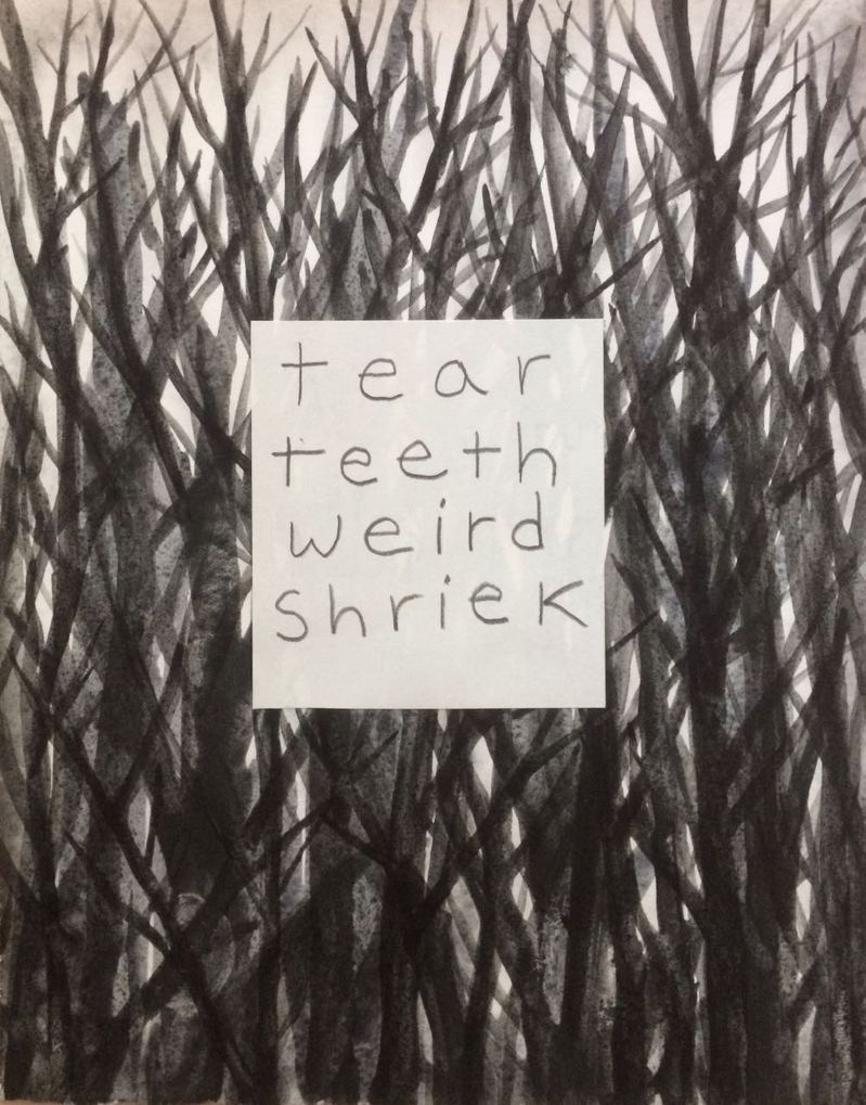 "Tear Teeth" Douglas Culhane Word Drawings watercolor, pencil and collage on paper