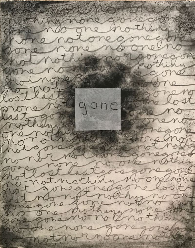gone Douglas Culhane Word Drawings watercolor, pencil and collage on paper
