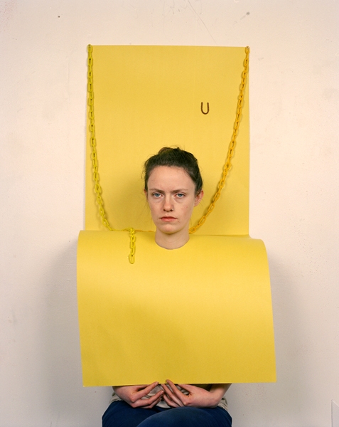Ashley Yellow Bust (With Hands) Green Screen Chromogenic print