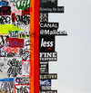 EGON ZIPPEL / Online Archive DEVANDALIZING Stickers and signaling tape from NYC on canvas