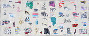 EGON ZIPPEL / Online Archive Devandalizing (in general) Sticker fragments on unstretched canvas