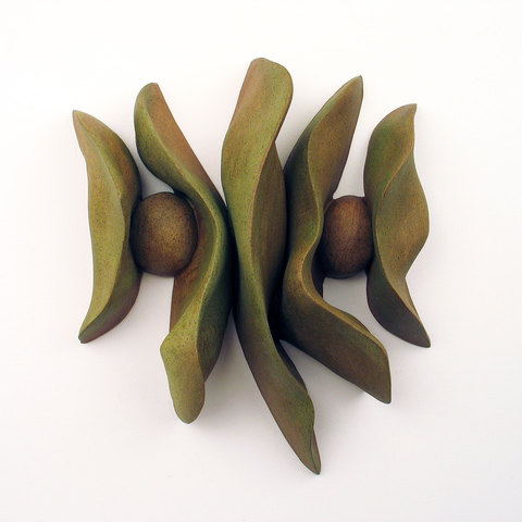 Elaine Lorenz Wall Sculptures Ceramic with acrylic stain