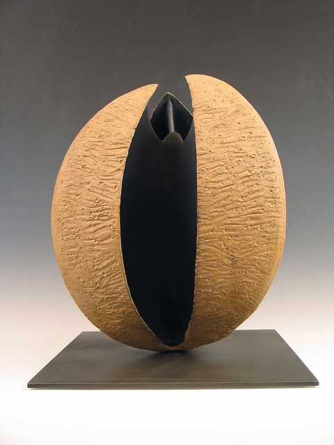 Elaine Lorenz Seed Pod Series Ceramic, steel, paint