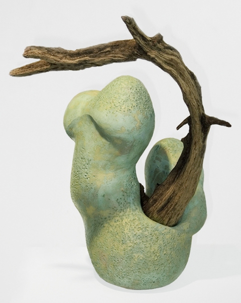 Elaine Lorenz ARCHIVE - Embodiment Ceramic, glazed, driftwood