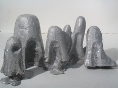 Elisa Lendvay Studio Mounds/ Busts 2004-2006 cast aluminum
