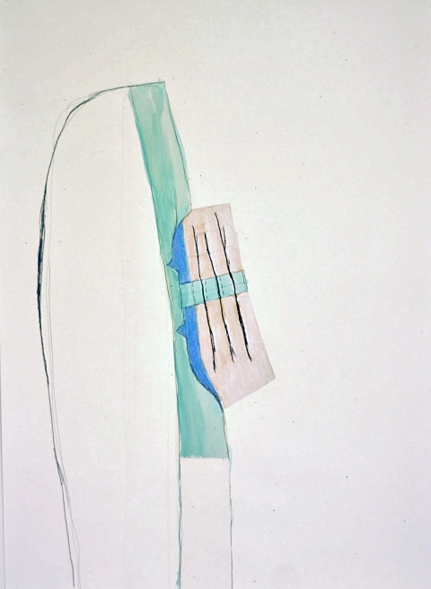 Comb Simplicity mixed media on paper