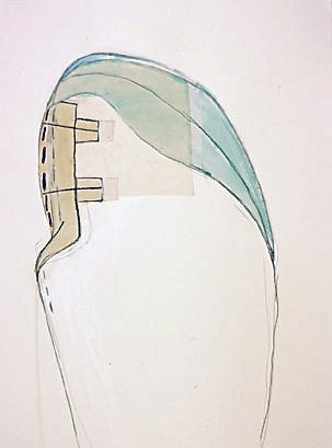 Head Simplicity mixed media on paper
