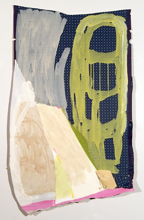 Yellow Monolith Installation Found paper, ink, pencil