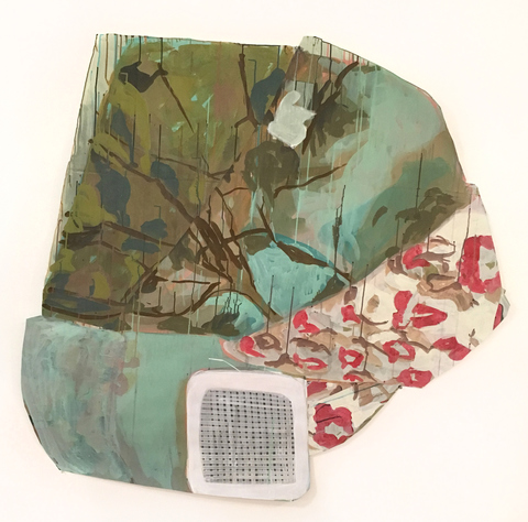 Screened in Porch Remnants acrylic, ink & gesso on paper