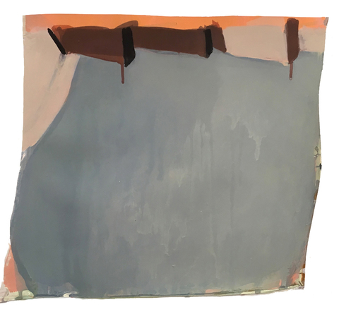 Roofline Blue Remnants acrylic, ink & gesso on paper