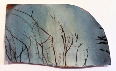 Winter Blue Remnants acrylic, ink & gesso on paper