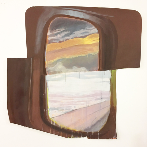 Airplane Windows Remnants acrylic, ink & gesso on paper