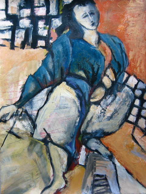 ELENA IN PANTALOONS Figures & Portraits Oil / 26 x 20