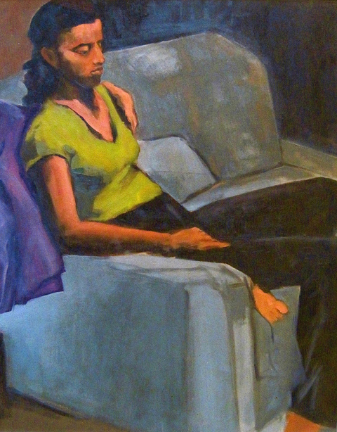BLUE AFTERNOON Figures & Portraits Oil / 28 x 22