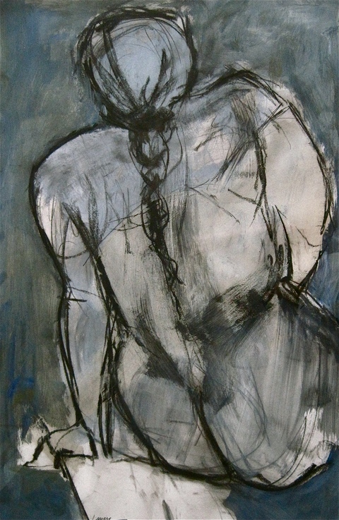 GOODBYE JEN Figures & Portraits Charcoal & Acrylic / 36 x 24