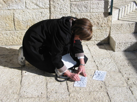 CREATING THE INITIAL GRAPHITE RUBBINGS Jerusalem Stone Series
