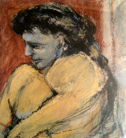 BLUE ELENA Figures & Portraits Acrylic & Charcoal / 11 x 10