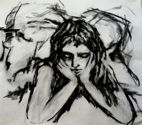 MOLLY OF AQUINNAH Variations: "Molly of Aquinah" Charcoal / 18 x 20