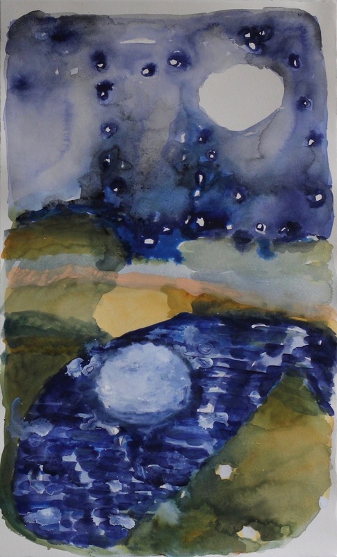 Elizabeth Terhune Constellations, Sipping at the Ear of Being watercolor and gouache on paper