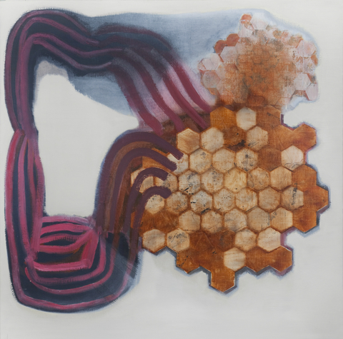 Honey Cells Pollination Oil on linen