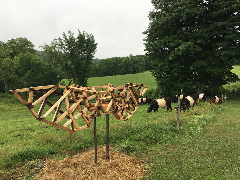 5th Business Art on the Farm 2018 Exhibition poplar, beeswax, wire cable and steel
