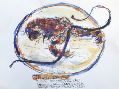 Fred Adell - Wildlife Artist Crustaceans Mixed Media (Ink, watercolor, tempera), watercolor paper