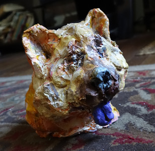 Fred Adell - Wildlife Artist Dogs - Domesticated (fired clay, paper mache, acrylic) 