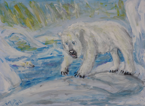 Fred Adell - Wildlife Artist Bears Mixed media (ink, tempera) on illustration board
