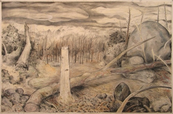  Dogtown (Woodlands) Charcoal, graphite, conte, and pastel