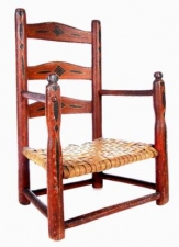 Garvey Rita  Art & Antiques 18th Century Child's Chair Painted wood with rush seat
