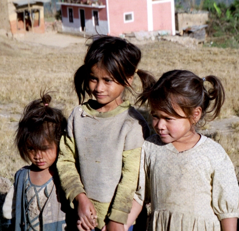 Girls 0f Nepal George Megrue Color photograph