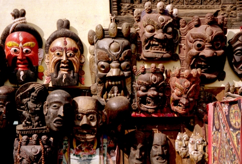 Nepal masks George Megrue Color photograph
