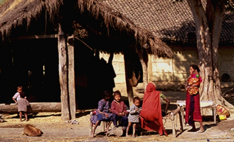 Nepalese Family George Megrue Color photograph