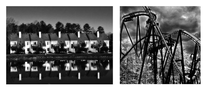 Home Sweet Home and Life's Journey George Megrue Black & White photograph (diptych)