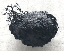 Gilda Pervin Wall Sculpture 1 Acrylic paint, found objects, acrylic particles, cement backing