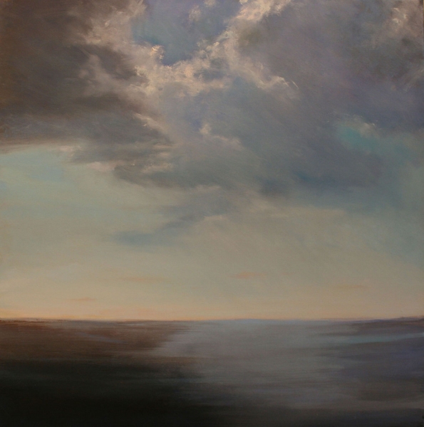 LIGHT THROUGH THE CLOUDS DANA GOODFELLOW SEA AND WETLANDS OIL ON LINEN