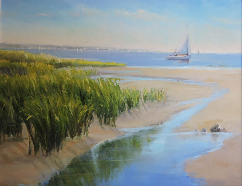 TOD'S pOINT DANA GOODFELLOW SEA AND WETLANDS OIL ON LINEN