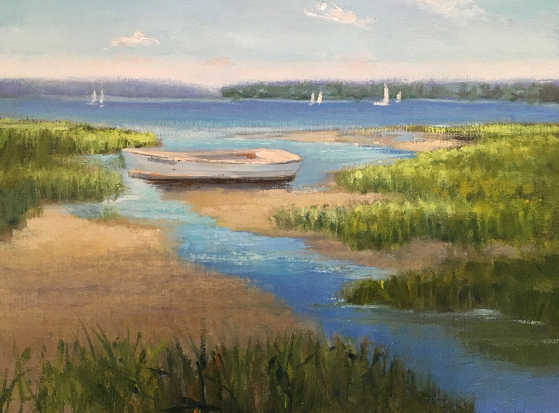 WAITING FOR THE TIDE DANA GOODFELLOW SEA AND WETLANDS OIL
