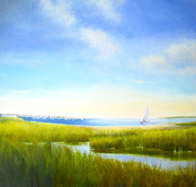 NANTUCKET HARBOR DANA GOODFELLOW SEA AND WETLANDS OIL