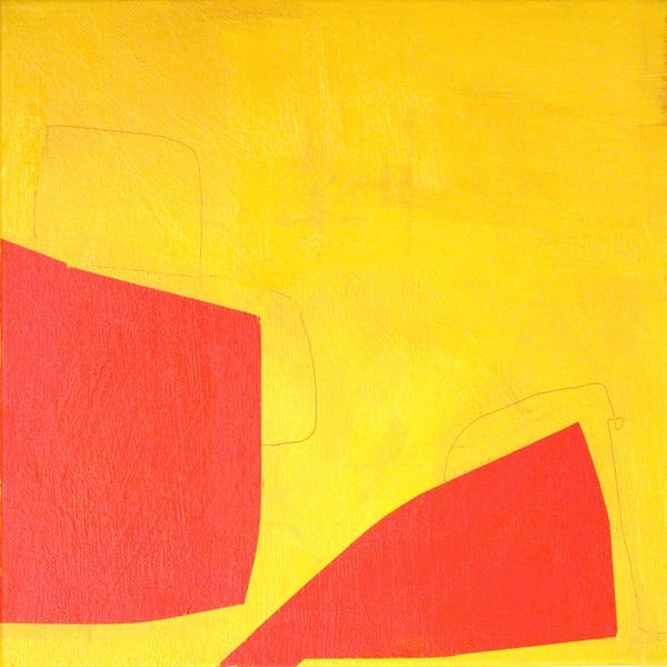 Drawing Through Yellow HARRIET BELLOWS paintings acrylic on canvas