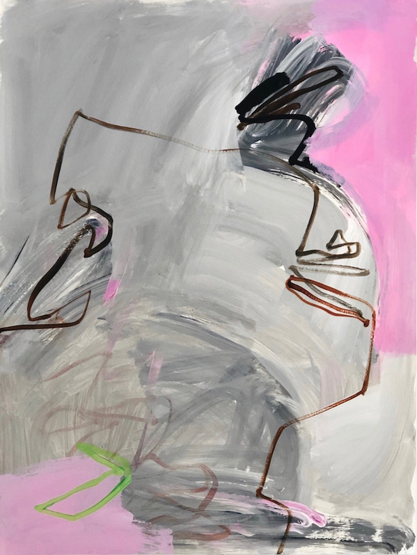 Fury Between The Lines HARRIET BELLOWS paintings acrylic paint on paper, 2019