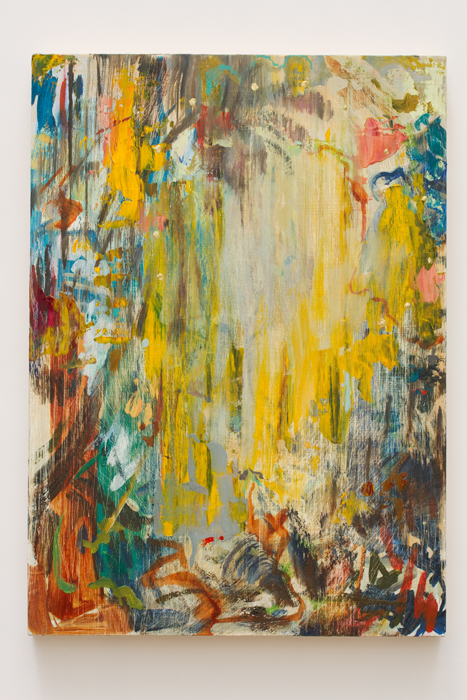 “That feeling of being so certain” Works Past Oil and spray-paint on panel