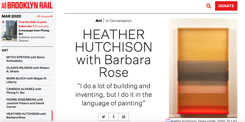 HEATHER  HUTCHISON ESSAYS AND INTERVIEWS Interview with Heather Hutchison & Barbara Rose