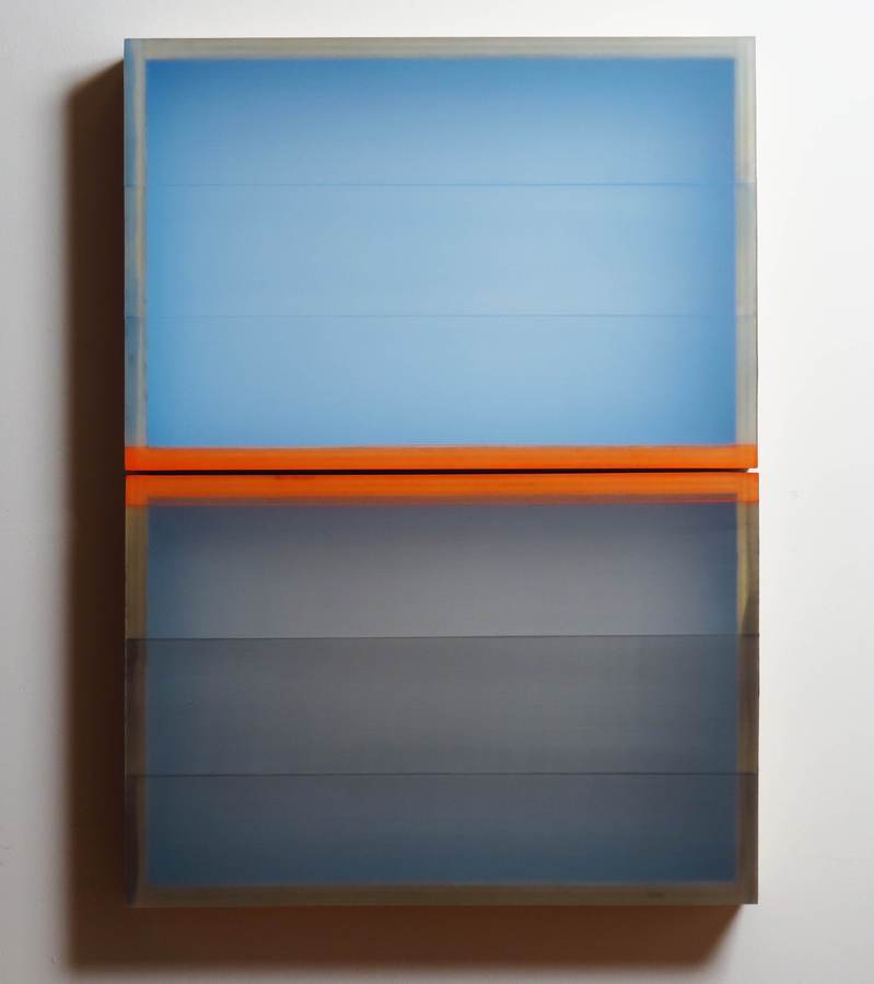 Equal Night (2016) HEATHER HUTCHISON WORKS 2015-2019 Plexiglas, birch, beeswax, pigment, tape
