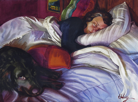 Watchdog Hulsey Trusty Studios Watercolors Watercolor