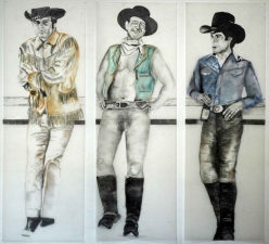 Jaime Scholnick John Wayne Series graphite and chalk on vellum