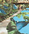 Bellingrath gardens & homes #2 Jane Deering Gallery Elizabeth Alexander Collaged book pages from the publication 'Bellingrath Gardens and Homes' (1974)