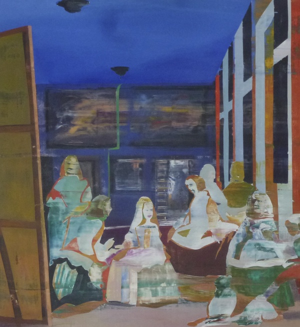 Study for Velasquez Jane Deering Gallery Exhibition: Blue arrived, and its time was painted Oil on canvas