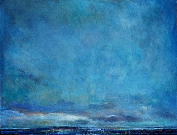 Apple Green West Jane Deering Gallery Exhibition: Blue arrived, and its time was painted Oil on canvas